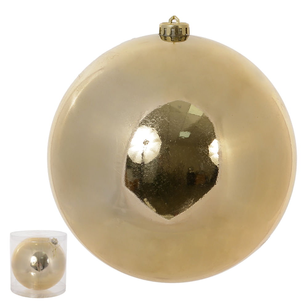 Bola Metálica 12cm Dourado Flor arte